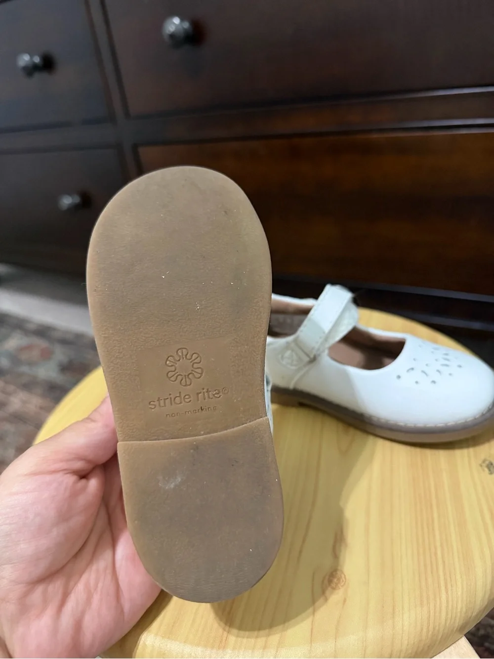 Stride Rite Girls White Mary Jane Dress Shoes